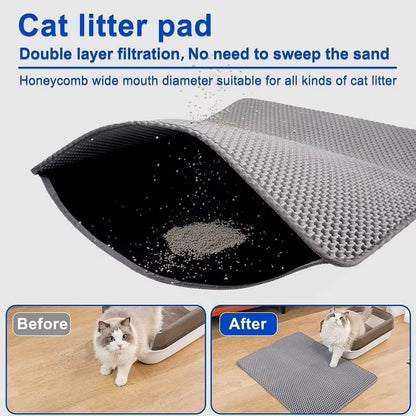 Tapis de litière pour chat waterproof – double couches attrape litière